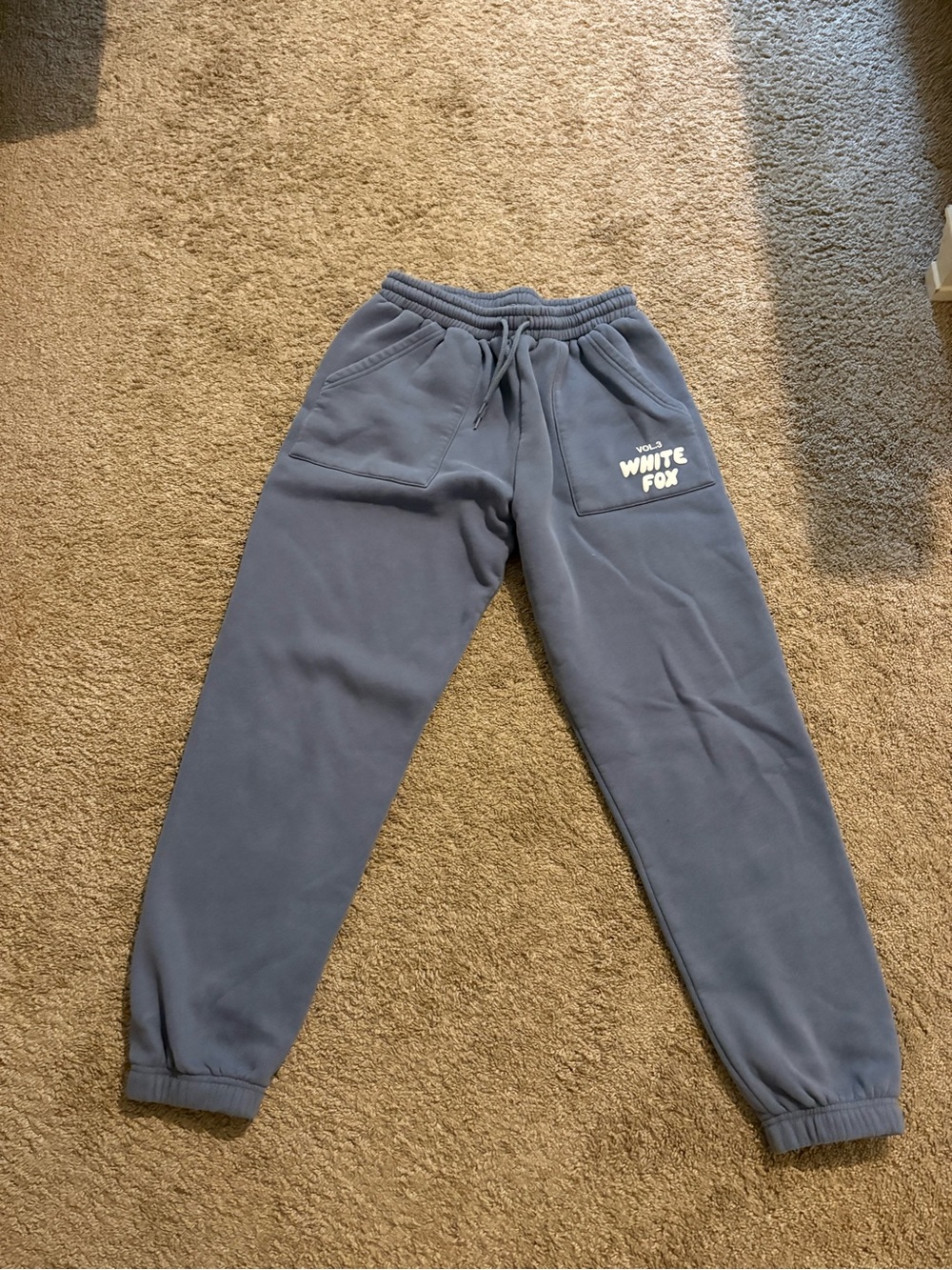 White Fox Boutique Slate Blue Drawstring Joggers